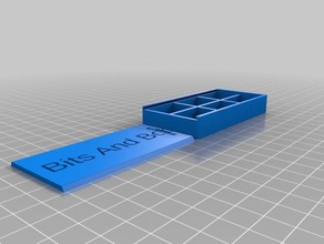 bits bobs multi box slide lid text compartments organization customized 3d print model - Mito3D