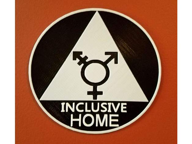 inclusive home sign decor equality gender lgbt 3D print model - Mito3D