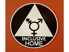 inclusive la maison signe décor de l'égalité sexe lgbt 3d print model - Mito3D