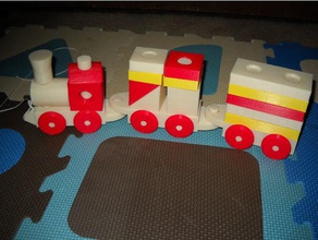 pull toy stacking block train toys & games 3d print model - Mito3D