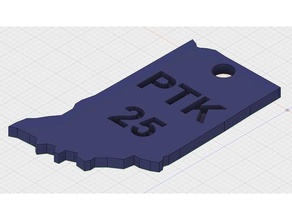hoosier ptk 25th anniversary keychain keychains 3d print model - Mito3D