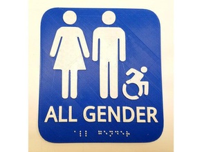 all gender sign bathroom genderqueer inclusive lgbt neutral queer trans transgender 3d print model - Mito3D