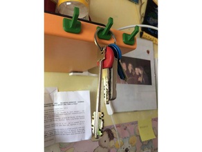 key holder hook household wall 3d print model - Mito3D