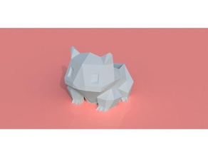 bulbasaur planter without drain hole outdoor & garden container low poly pokemon vase 3d print model - Mito3D