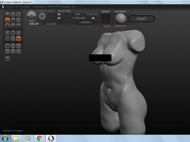 female torso sculptures body figure human nude woman women womens 3D print model - Mito3D