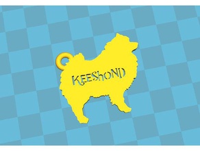 key chain keeshond llavero keychains 3d print model - Mito3D