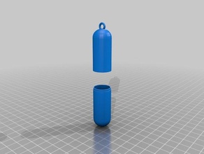 my customized parametric capsule keychain keychains 3d print model - Mito3D