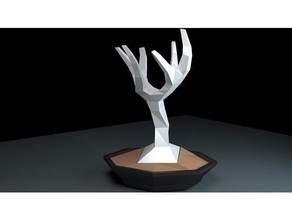 lowpoly bonsai sanat pot bonzai poly düşük ağaç 3d print model - Mito3D