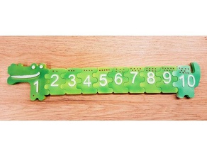 crococount Rätsel baby baby-Spielzeug Zähler Krokodil lernen 3d print model - Mito3D