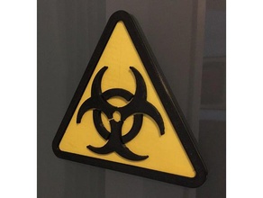 biohazard door sign toy & game accessories advice bathroom logo board caution plate signal warning 3d print model - Mito3D