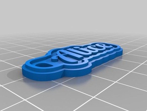 alice 2mm Schlüsselanhänger kundengebundene 3d print model - Mito3D
