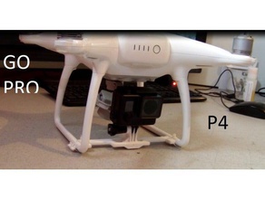 go pro mount phantom 4 r c Fahrzeuge Kamera-Halterung gopro quadcopter 3d print model - Mito3D