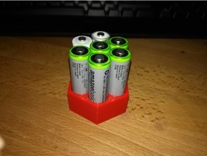 polygon battery holder 7 aa batteries containers container 3d print model - Mito3D