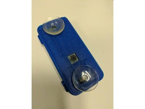 hinged pi zero camera case keyhole slots suction cups 3d printing 3d print model - Mito3D