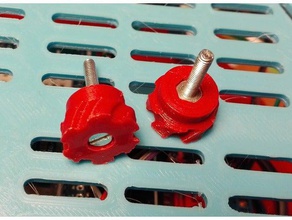 m3 knob 3d printer accessories 3mm inventor knot low profile nut recessed red screw 3d print model - Mito3D