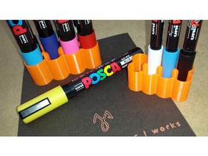 les marqueurs posca titulaires l'art des outils art le titulaire marqueur stylet crayon pencilholder crayons cas de porte-crayon porte-stylo poscas 3d print model - Mito3D