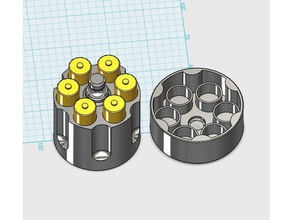 sixgun soporte de la batería portaherramientas y cajas el barril cilindro arma fuego seis 3d print model - Mito3D