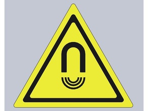 magnetisches Feld Warnung Schilder & logos magnetic - Strahlung sign 3d print model - Mito3D