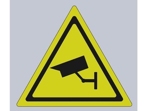 la cámara de seguridad del signo advertencia signos y logotipos señal 3d print model - Mito3D