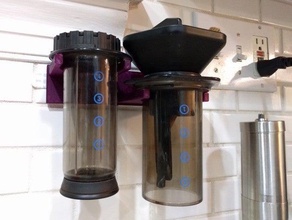aeropress wall holder le two parts kitchen & dining coffee organizer 3d print model - Mito3D