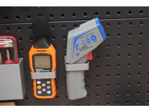 thermomètre infrarouge pegboard titulaire porte-outils & boîtes personnalisé 3d print model - Mito3D