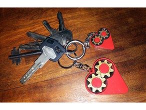 hearth gears keyring accessories heart 3d print model - Mito3D
