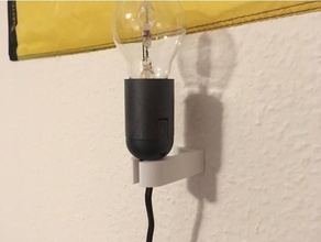 super easy lampada lampadina montaggio a parete famiglia la bulbholder e27 fassung lampe lampenfassung licht luce presa di corrente bacchetta wandhalterung 3d print model - Mito3D