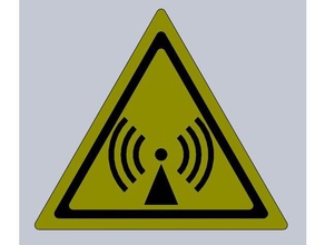 radiazioni non ionizzanti segno di avvertimento segni e loghi radio avviso 3d print model - Mito3D