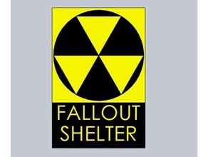 falout shelter sign signs & logos fallout prepper radiation survival 3d print model - Mito3D