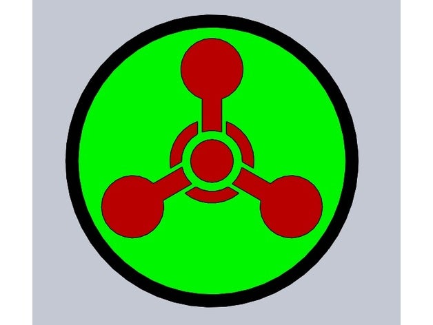 arme chimique signe d'avertissement les signes et logos laboratoire de le rayonnement symbole avertissement l'arme 3D print model - Mito3D