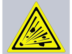 peligro de explosión señal advertencia signos y logotipos química dinamyte la explosiva laboratorio arma 3d print model - Mito3D