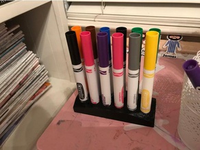 marker stand 12x - crayola colored markers 15mm organization 3d print model - Mito3D