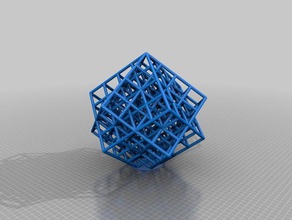 my customized lattice cube torture test 4 math art 3d print model - Mito3D