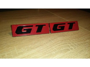 gt mk2 emblem automotive golf 2 badge gti jetta 3d print model - Mito3D