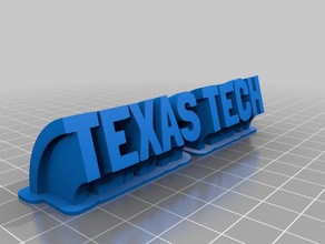 personalizado de barrido la placa texas tech oficina 3d print model - Mito3D
