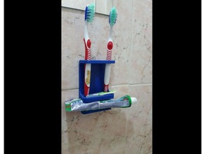 4 brushes toothbrush holder bathroom 3d print model - Mito3D