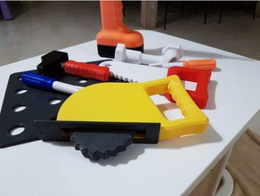 juguete de la herramienta sierra circular juguetes construcción playset los niños 3d print model - Mito3D