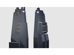 sci-fi-Wolkenkratzer halbiert behoben Skulpturen Wolkenkratzer 3d print model - Mito3D