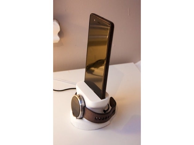 moto360 phone dock charging huawei p9 smartphone holder 3D print model - Mito3D