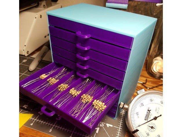 resistencia de cajones almacenamiento la electrónica cuadro los el resistor caja 3D print model - Mito3D