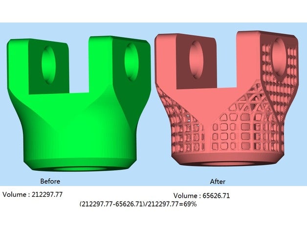 lattice mechanical part engineering reducer 3D print model - Mito3D