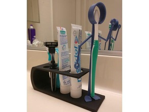 bathroom arranger toothbrush holder variant 3d print model - Mito3D