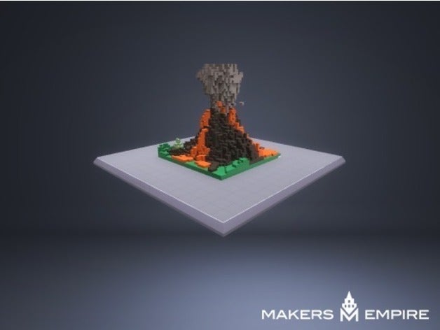 volcano art 3D print model - Mito3D