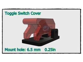 toggleswitch flip couverture de sécurité trou montage 0,23 le bricolage bobby couvercle commutateur l'interrupteur 3d print model - Mito3D