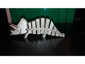 katlanmış & virajlı triceratops hayvanlar hayvan mafsallı bükülebilir dinozorlar flexi esnek twist 3d print model - Mito3D