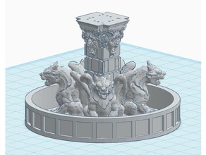 gargoyle fountain 28mm rpg games toys & 3d print model - Mito3D