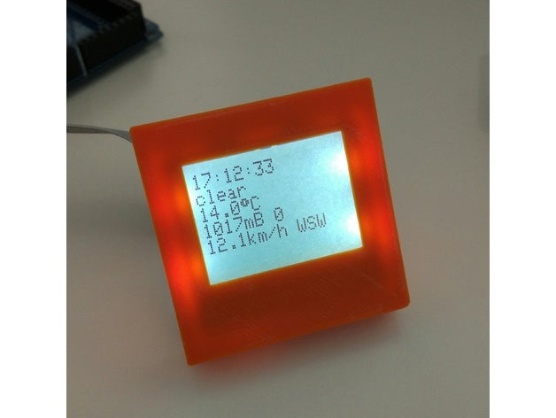 display lcd nokia 5110 custodia l'elettronica arduino alloggiamento 3D print model - Mito3D