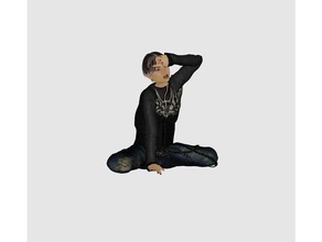 contemplativamente chica personas niña nachdenklich sentado reflexivo 3d print model - Mito3D