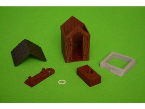 g-scale outhouse buildings & structures 28mm frostgrave g scale mordheim 3d print model - Mito3D