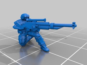 28mm scifi halfling cecchino giochi 3d print model - Mito3D
